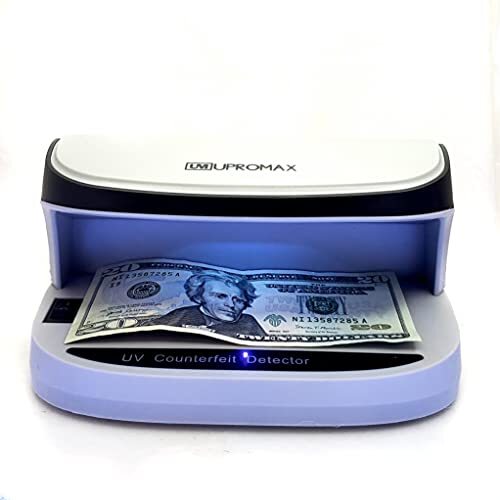 UPROMAX Counterfeit Bill Detector UV Portable LED UX09 Automatic Money Checker