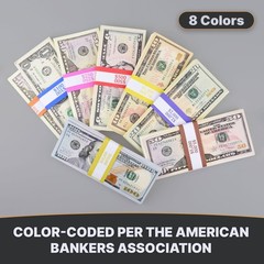 800 Money Bands for Cash – Self-Adhesive Currency Straps, 8 Colors, Organize Bil