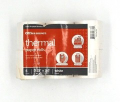 1 pack x 6 Office Depot Brand Thermal Paper Rolls 2-1/4″ x 165′ White 2.25×165