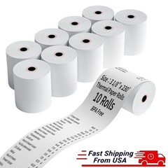 10 Rolls 3 1/8″ x 230′ Thermal Paper POS Cash Registers Receipt Paper Roll 80mm