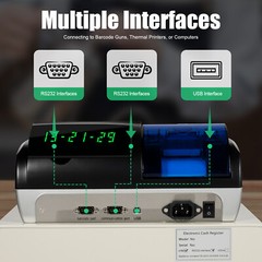 Electronic Cash Register POS System LED Display For Retail W/ Drawer 48 Keys US