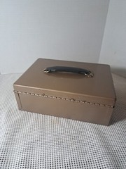 Vtg. Rockaway Metal Products Corp Cash Metal Lock Box, Inwood New York, No KEY