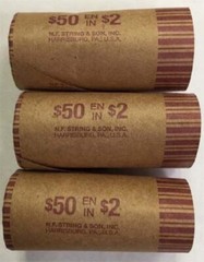 200 Preformed Coin Kraft Wrappers For Canada Two Dollar Twoonie size Pre-crimped