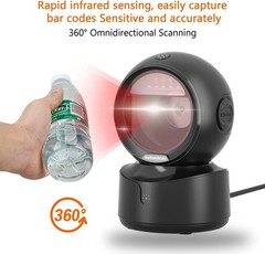 NetumScan Automatic Omnidirectional Desktop Barcode Scanner, Hands-Free USB W…