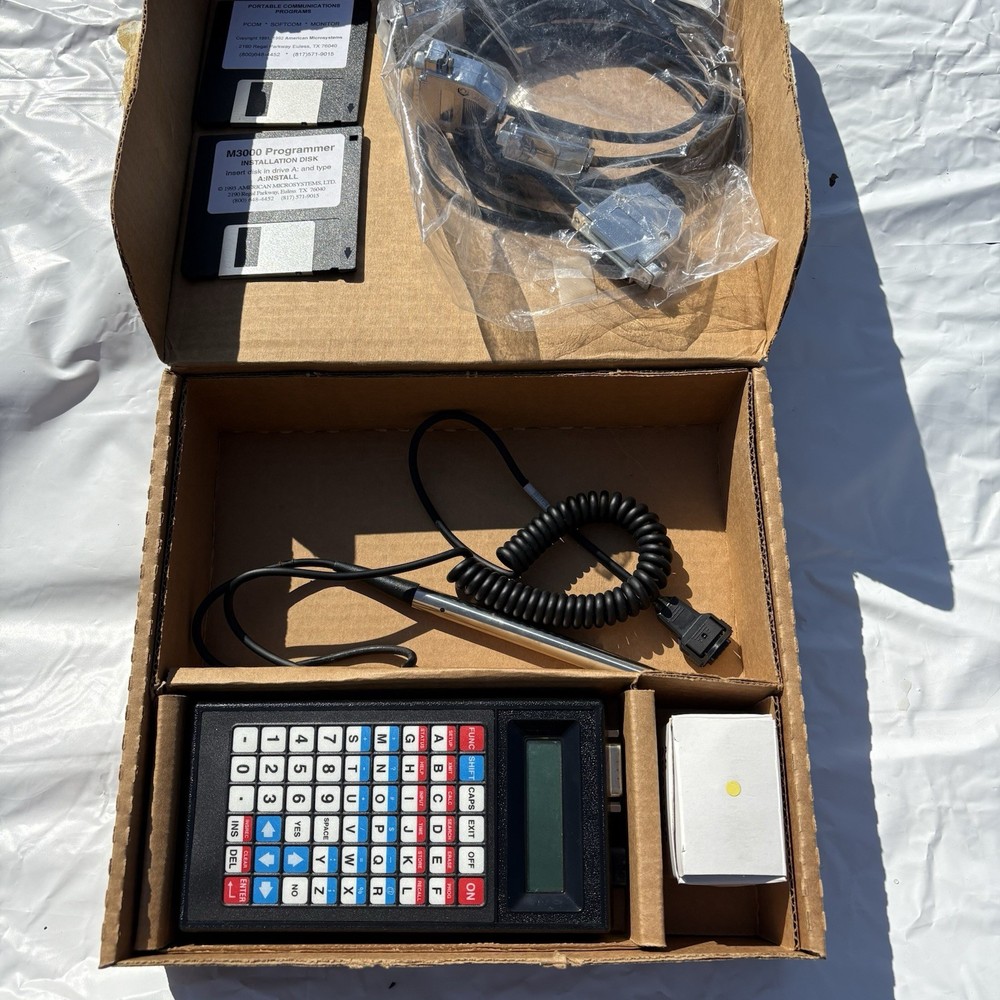 American Microsystems M3000 Barcode Reader Kit w/ Opticon Wand & Software