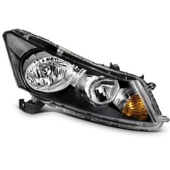 Headlights 08-12 Honda Accord 4Dr Black Amber Reflector 33100TA0A01 33150TA0A01