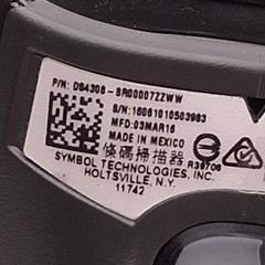 Symbol DS4308-SR00007ZZWW Handheld Laser Barcode Scanner 5VDC±10% @ 360mA