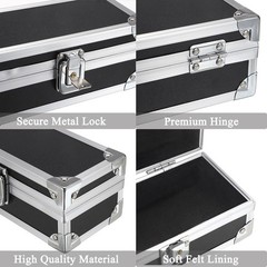 Cash Box with Lock, Aluminium Alloy Money Box for Cash Lockable Money Storage Bo