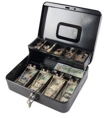KYODOLED Locking Cash/Money Saving Organizer Box with Lock Safe with Key and Cas