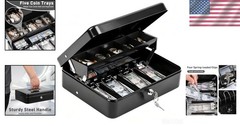 Portable Cash Box with Key Lock – 0.7mm Thick Metal