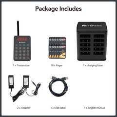 Retekess TD177 Restaurant Pager System Pagers For Restaurant 10 Buzzers For Bar