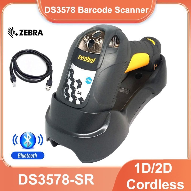 Zebra Symbol DS3578-SR Laser Wireless Bluetooth 2D USB Barcode Scanner w/ Cradle