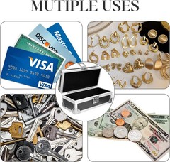 Lockable Cash Box Key Aluminium Alloy Money Storage Single-Row Currency Tray