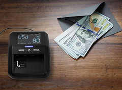 Counterfeit Bill Money Detector Machine with LCD Display, Portable Compact USD/E