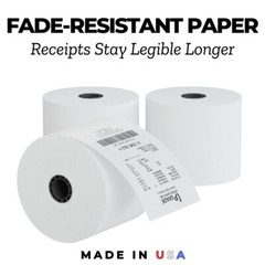 Upgrade UPG3001B Adding Machine Rolls, 2-1/4” x 150 ft, Lint-Free, 12-Pack, USA