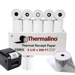 (20 Rolls) 3 1/8 x 200ft’ Thermal Paper Rolls BPA-Free 80mm Thermal Receipt P…