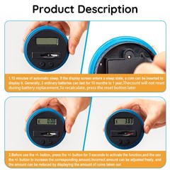 Electronic Digital LCD Coin Counter Counting Jar Money Saving Piggy Bank 1.8L OY