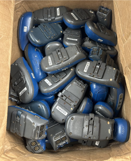LOT OF 49 VOCOLLECT TAP802-01 TALKMAN VOICE TERMINALS WITH BATTERIES
