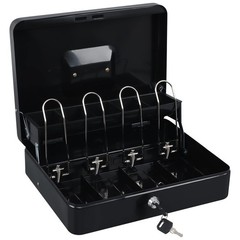 xydled Cash Box with Money Tray and Key Lock,Tiered, Cantilever Design,4 Bill…