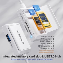 SD/TF Card Reader USB Type C with SD Card Storage&Slot USB 3.0 to SD/Micro Me…