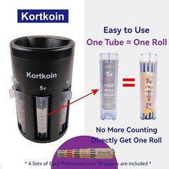 Automatic Coin Sorter 5-in-1 Coin Counter Machine with Coin Wrappers and Empty