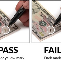 Money Counterfeit Bill Detector Pen for Use w/U.S. Currency, 3/Pack