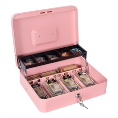 Cash Box with Money Tray and Lock – Ideal Money Box for Cash Management Metal