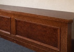 Commercial Solid Wood Café Counter, 2-Piece Set w/ Side Section, Paneled Front