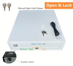 Square Cash Drawer 13″ Cash Register POS System 3 Unlocking Ways RJ11 (White)