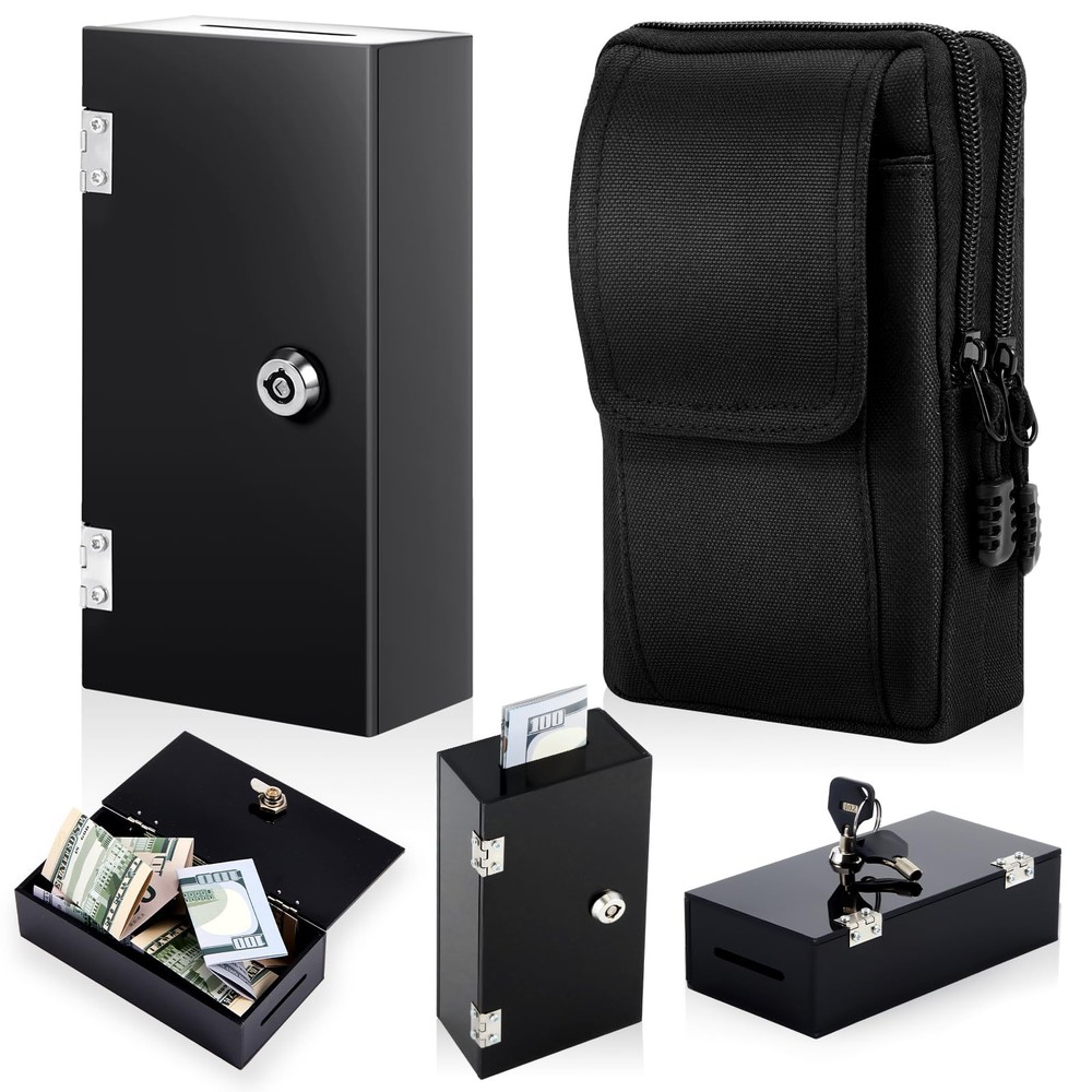 Extra Large Acrylic Box Winners Bank Portable Cash Box with 2 Keys Pocket Siz…