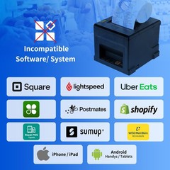 NetumScan 80mm POS Receipt Printer 300mm/s USB Thermal Standard, Black
