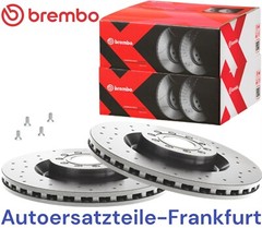 2x BREMBO Front Brake Discs Audi A3 + VW Golf 6 Passat B6 Seat Leon Skoda Supe