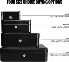 Large Cash Box with Key Lock – Durable Metal Cash Box with Money Tray, 11.81 …