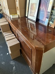 Commercial Solid Wood Café Counter, 2-Piece Set w/ Side Section, Paneled Front