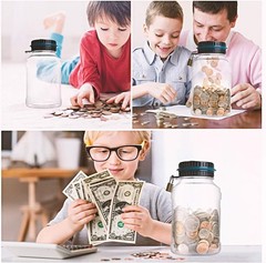 1.8L Digital Coin Counter Money Piggy Bank ABS Jar LCD Display Lock 2 Keys