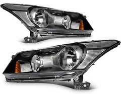 Headlights 08-12 Honda Accord 4Dr Black Amber Reflector 33100TA0A01 33150TA0A01