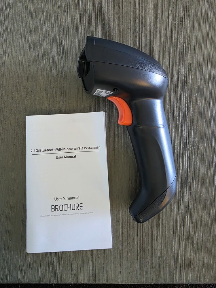 2.4G/Bluetooth All-in-One Wireless Barcode Scanner with Stand and USB Cable
