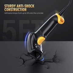 TEEMI 2D Barcode Scanner w/ Smart Stand, USB Handheld Automatic QR Data Matrix P