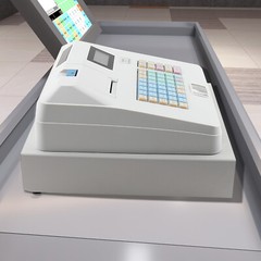Electronic POS System Cash Register 48 Key POS Casher Digital LED & Drawer