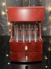 MAGNIF Deluxe Coin Sorter Wood CLASSIC CHERRY Box Lid Tubes Drawers