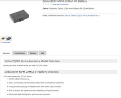 Zebra BTRY-MPM-22MA1-01 Battery – For Mobile Printer ZQ300 Series