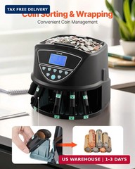 VEVOR Upgraded Coin Counter & Sorter, Coin Sorter and Wrapper Machine with Intui