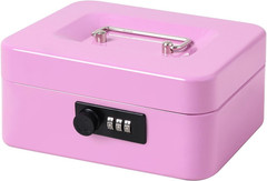 Medium Cash Box with Combination Lock – Durable Metal Cash Box with Money Tra…