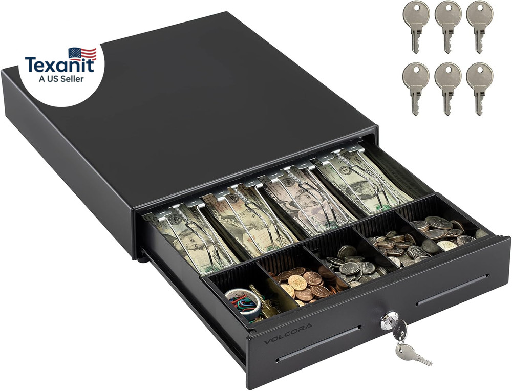 13″ Electronic Cash Register Drawer for Point of Sale (POS) System with 4 Bill 5