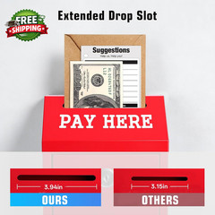 Locking Cash Box with Slo Metal Money Donation Box with Lock and 4 Keys Wall