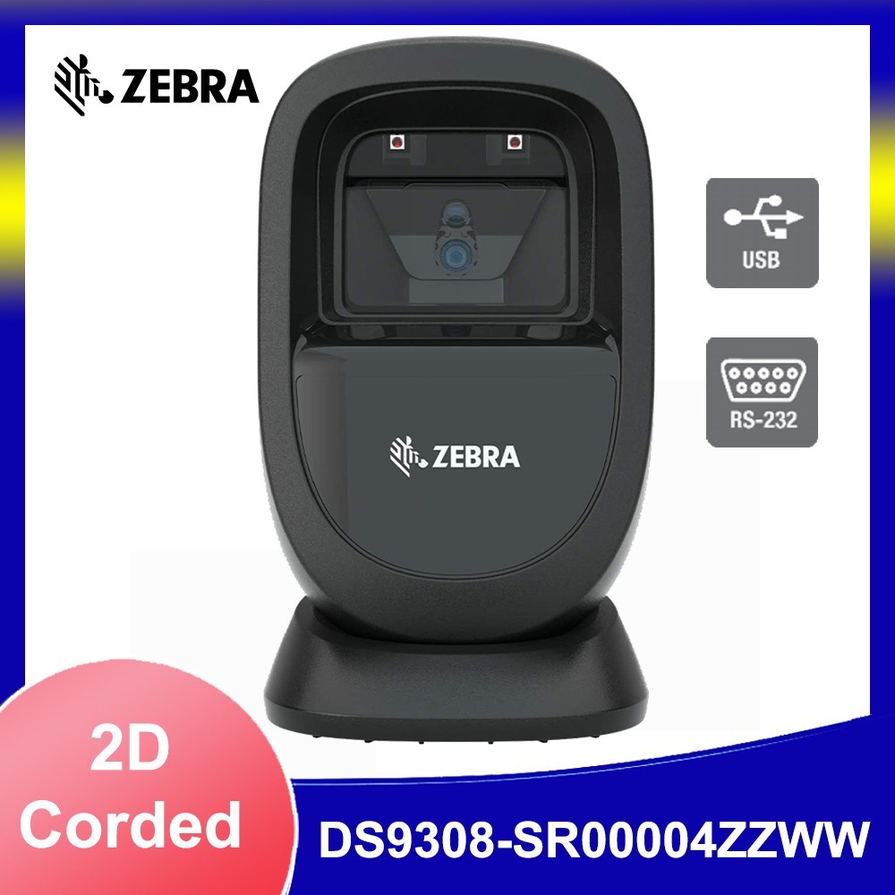 Zebra DS9308-SR00004ZZWW Desktop 1D/2D Wired Barcode Scanner w/ USB/RS232 Cable