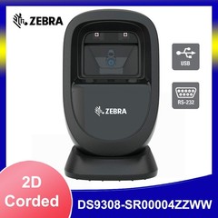 Zebra DS9308-SR00004ZZWW Desktop 1D/2D Wired Barcode Scanner w/ USB/RS232 Cable