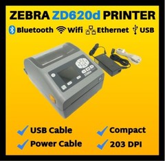 Lot of 12 Zebra ZD620d Direct Thermal Printer Kit, Includes USB & Power Cable!🔥