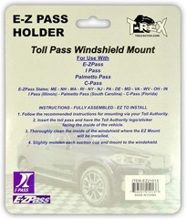 Lightweight Black EZ Pass Holder with Suction Cups – Secure & Easy to Install