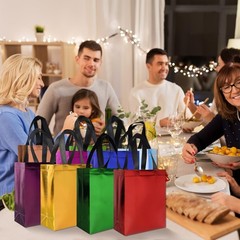 cabzymx 18 Pcs Multicolor Small Gift Bags Bulk, 8 x 3.9 x 9.8 In Glossy Non-w…